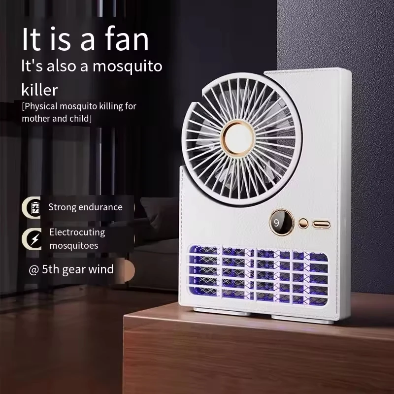 Rechargeable Mosquito Killer Lamp Fan Household Electric Mosquito Killer Lamp Outdoor Camping USB Desktop Large Capacity Fan