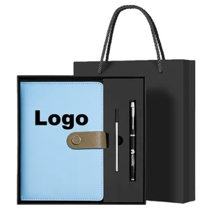 Custom Hardcover Diary Journal PU Leather Notebook A5 Planner Business Gift Set with Pen