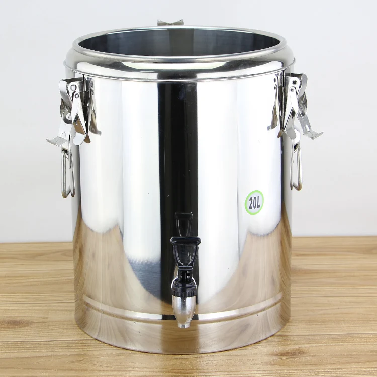 Stainless Steel Heat Insulation Barrel Multipurpose Double Layer Bubble Milk Tea Equipment Insulated Container Bucket_13