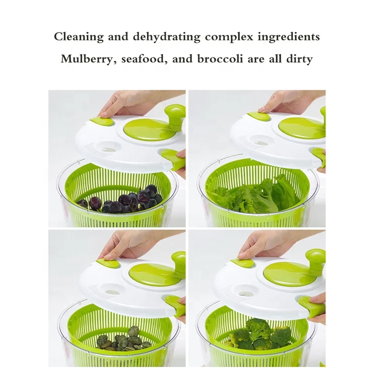 Salad Spinner Dryer Lettuce Greens Fruit Washer Dryer Drainer Crisper  Strainer for Washing Drying Leafy Vegetables Kitchen Tools