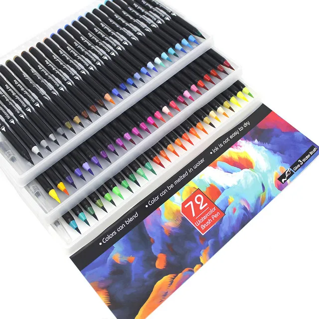 100 Colors Dual Tip Brush Marker Pens Art Watercolor Fineliner Drawing  Painting Stationery Effect Best for Coloring Manga Comic