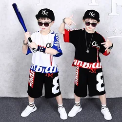 2021 new summer boys fashion outfit cool cool kids short sleeve suit boy Sportswear two-piece setes