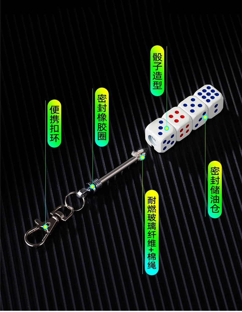 New Kerosene Lighter Luminous Dice Portable Key Chain Lighters Match Oil  Permanent Matches Lighter - China Lighter and Cigarette Lighter price