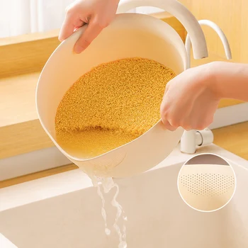 Panier De Vidange Automatique En Forme D'esc Pour Fruits Et Légumes - Égouttoir Portable Pour La Cuisine Et La Préparation Des Repas (2 Pièces, Rose, Blanc