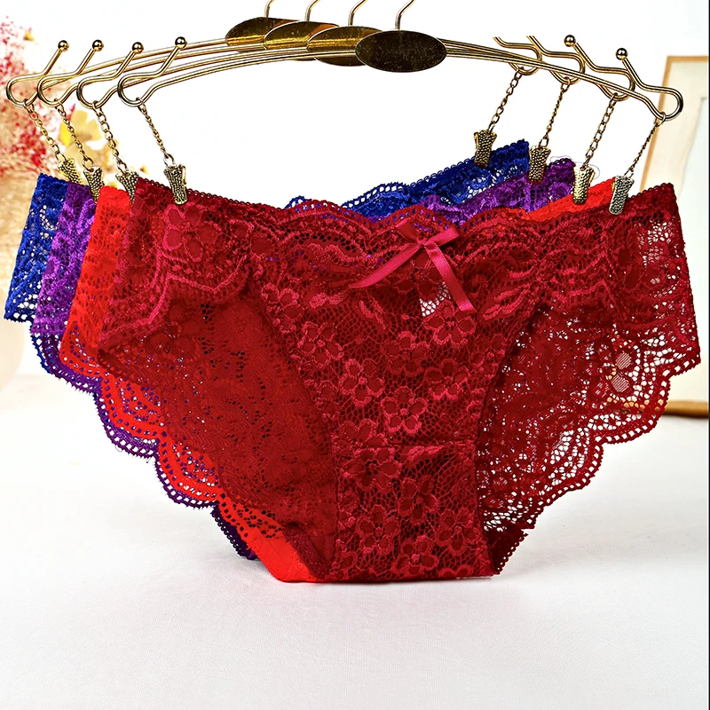 Factory Custom Logo Sexy Transparent Ladies Underwear Panties Fashion Female Undies for Mature Women Low-Rise Bikini Type