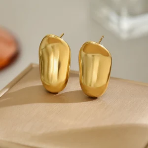 Plant Shaped Hoop Earrings for Women Stainless Steel Trendy Floral Jewelry Made in China