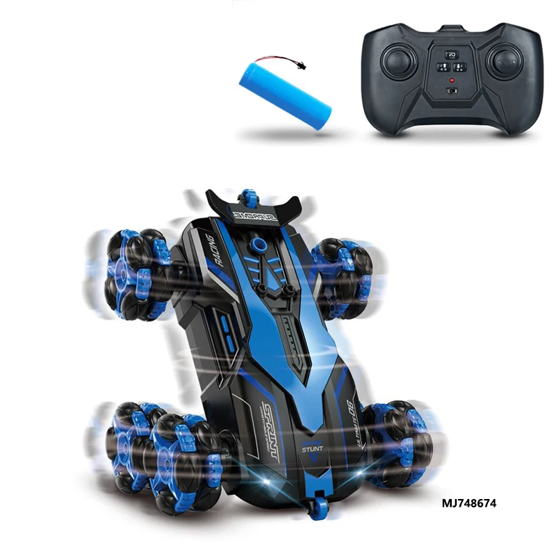 Custom Popular Gift Design 360 Rotating Highspeed 4Wd Rolling Remote Control Cars Six Wheel Rc Stunt Car Toy