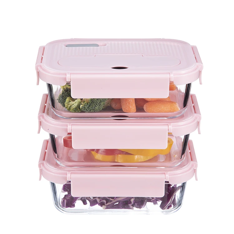 glass lunch box with cutlery color