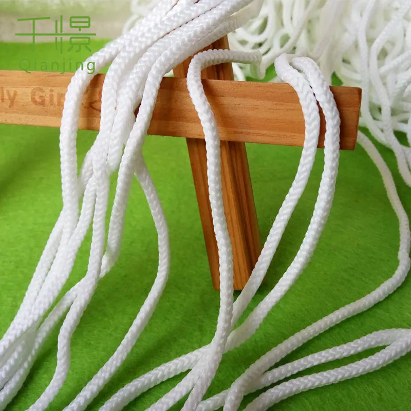 
RK01 manufacturer supply white color knitting cord 2-3mm polyester crochet rope 