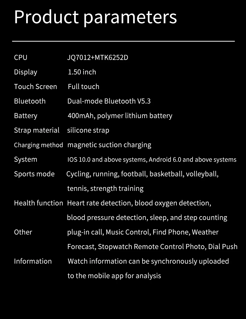 BW16 Smartwatch avec fente SIM 24H surveillance de la santé Modes multisports caméra rétractable BT appel télécommande traqueur de sommeil