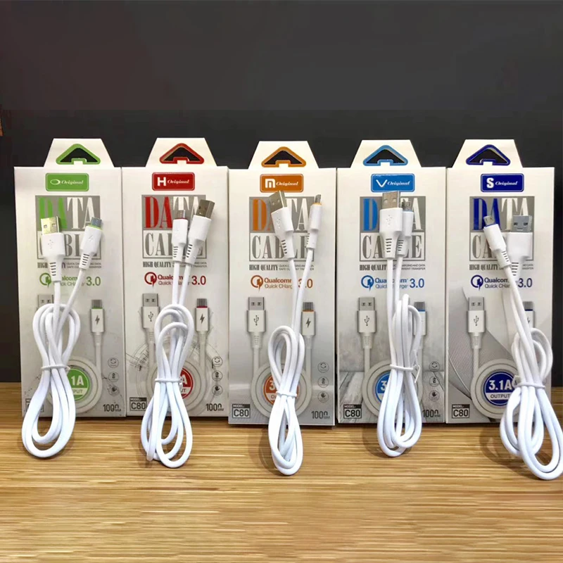 3 А высокоскоростные USB-Micro USB кабели для быстрой зарядки для устройств android мобильных телефонов Белый micro кабель