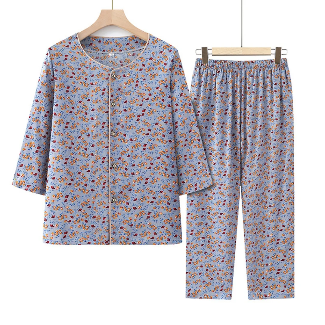 Elegant Simple Women Pure Cotton Home Wear Delicate Soft Fabric Multi Occasion Ladies Loungewear Set