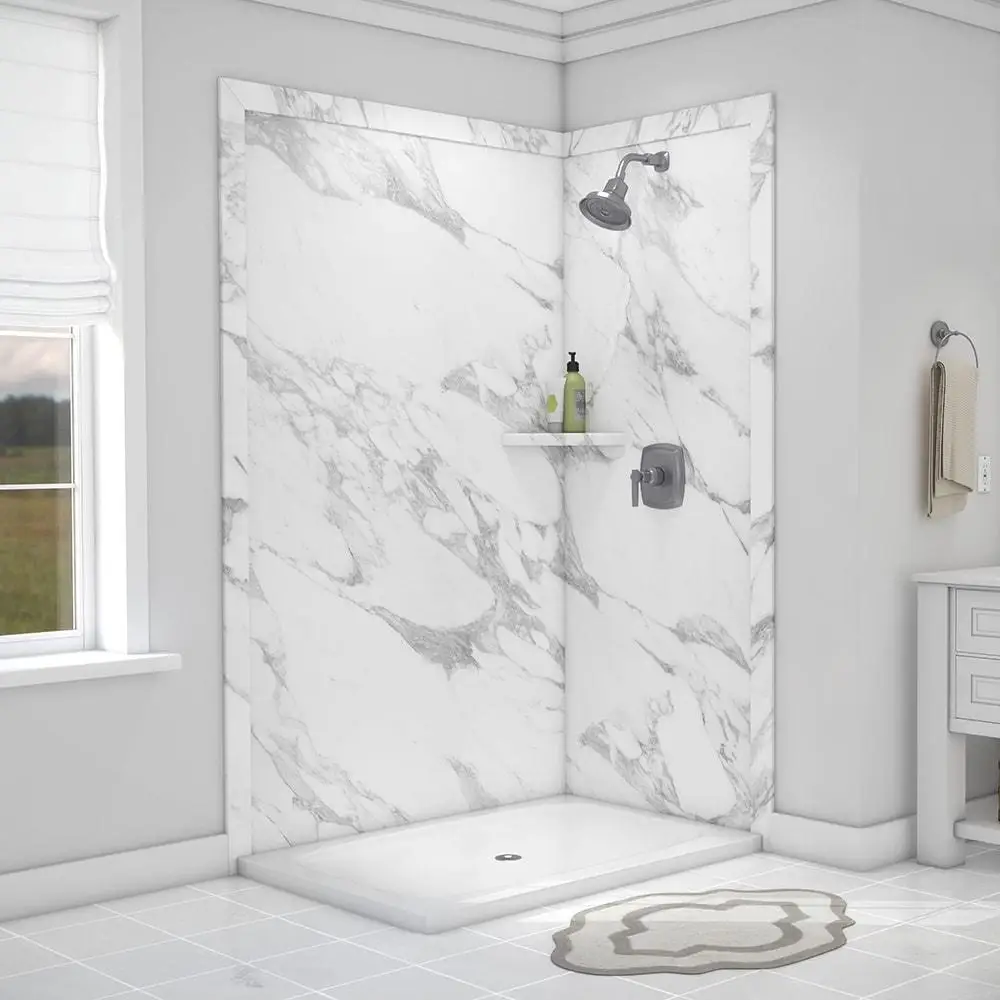 SPC Wall Panel Easy Install Wall Board Luxury Marble Sheet Click Lock Shower SPC Wall Panel Waterproof for Bathroom