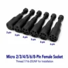 Conector Hembra Micro de 2/3/4/5/6/8 Pines (7/16-20UNF)