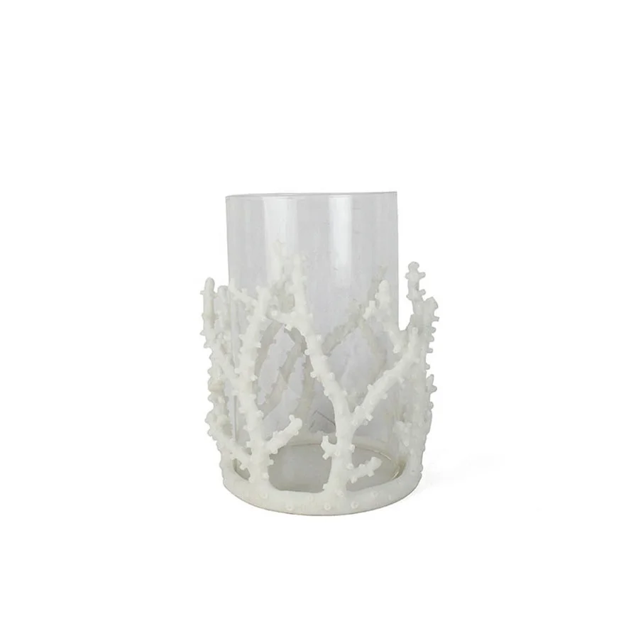 porte-bougies en résine de base de corail avec dôme de verre décoration de maison artisanale de Noël décoration intérieure blanche 25 pcs briller d welome