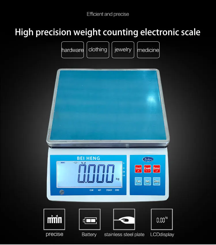 0.1g 0.2g 0.5g 1g 3kg 6kg 15kg 30kg High Precision Scale Weigh Digital ...