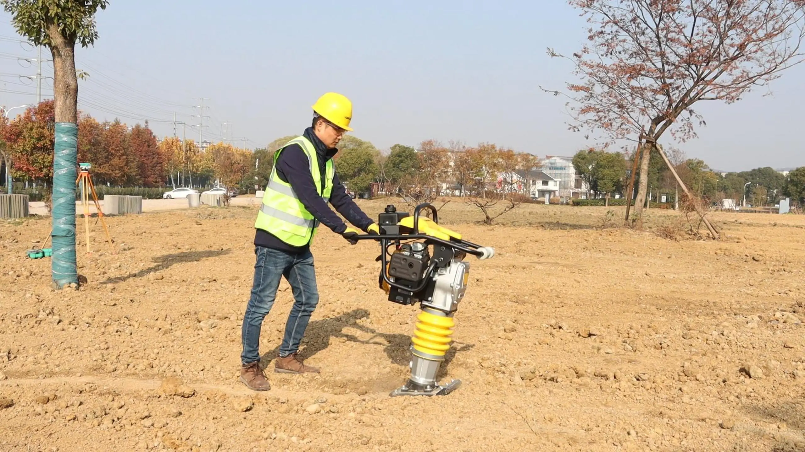 Accept OEM Compactor Machine Vibrating Tamping Rammer With GX160 Engine ...