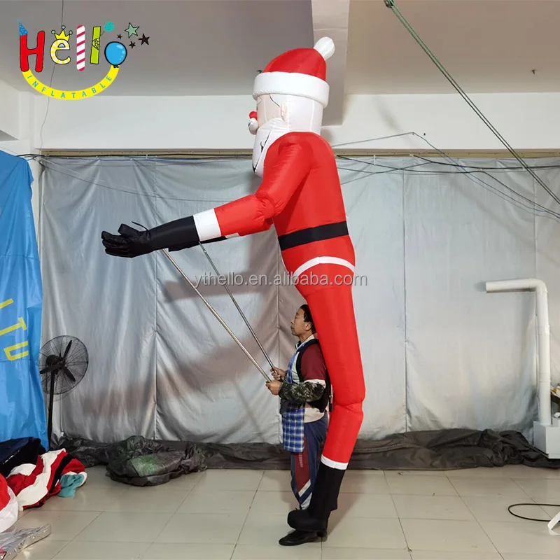 Traje de marioneta inflable de Papá Noel de Navidad traje de Papá Noel  inflable para caminar