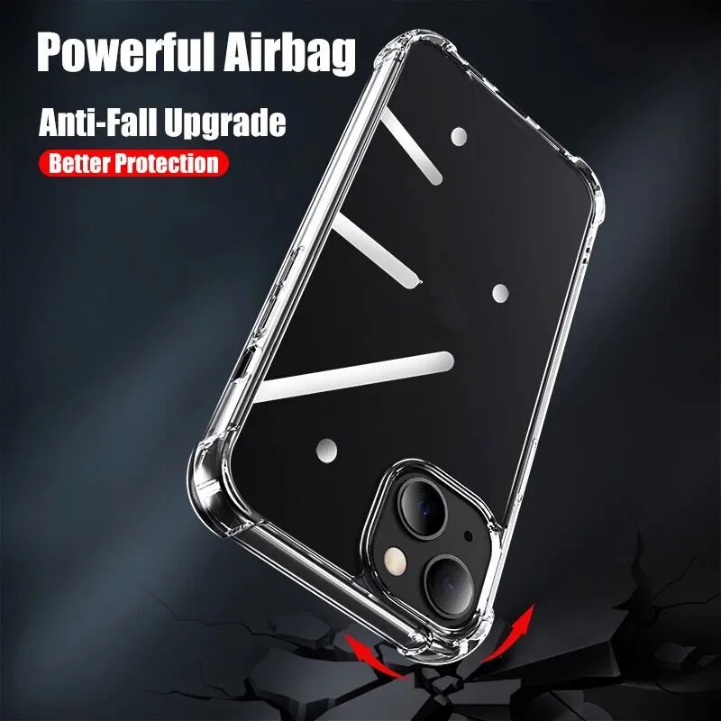 For Iphone 15 Case,Transparent Clear Shockproof Tpu Bumper Phone Case ...