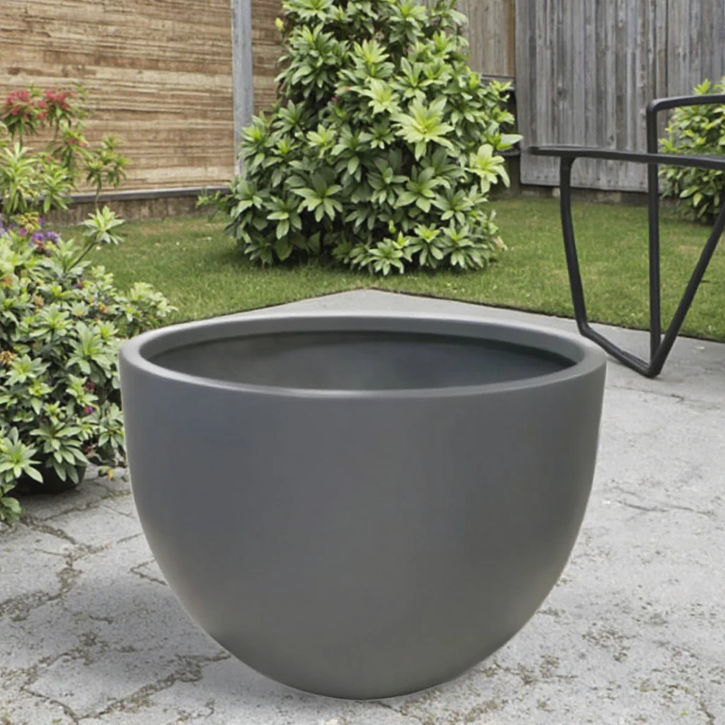 2025 Factory Direct Sales American Design Light Weight Environmental Outdoor Large Round Fiberglass Flower Pots