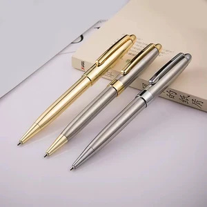 Gold Pen Personalized Print Company Logo Ballpoint Pen High Quality Promotional Premium Stainless Steel Silver Metal Pen
