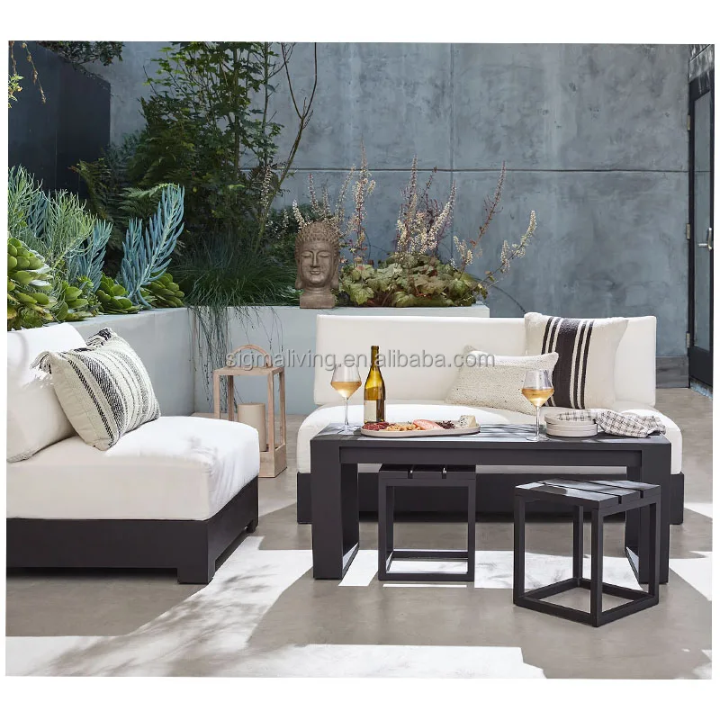 New aluminum casting outdoor furniture sofa set outdoor patio sofa metal high-end garden sofa