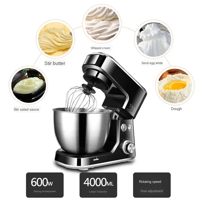 5L Egg Whisk Mixer Blender 1500W Kitchen Stand Mixer Cream Household  Electric Food Whisk Mixing Machine