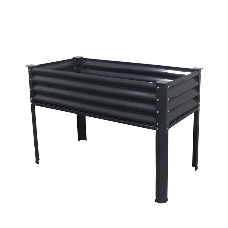 Outdoor Raised Garden Bed Metal Leg Elevated Garden Bed Planter Box For