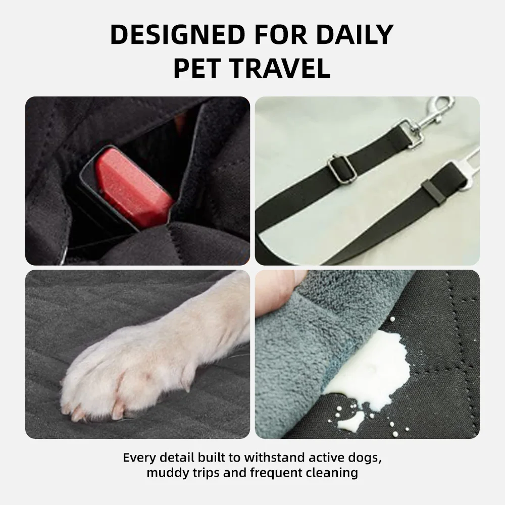 Wholesale Waterproof Oxford Eco-Friendly Pet Back Seat Cover 600D Heav - product detail 5