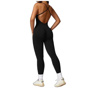 Seamless Yoga Outfit for Women Workout Fitness Gym Activewear One Piece Jumpsuit