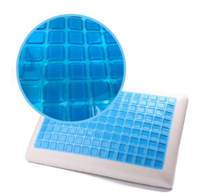 Custom Fabric Cover Summer Cold Feeling Slow Rebound Sleeping Home Premium Cervical 4MM Cooling Gel Memory Foam Pillow