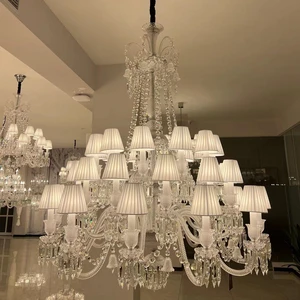 ECOJAS Hotel Lobby Living Room Restaurant Light Luxury Modern Large Crystal Chandelier European Cristal Lustre Pendant Lights