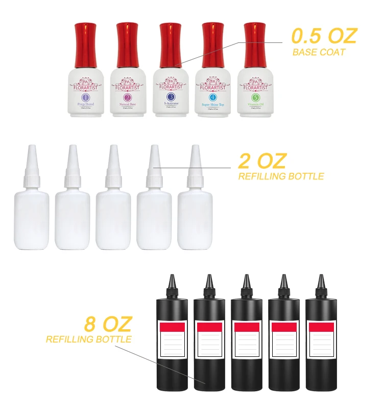 2021 Dip Powder Activator Primer Bond Gel Base Top Coat Brush Saver