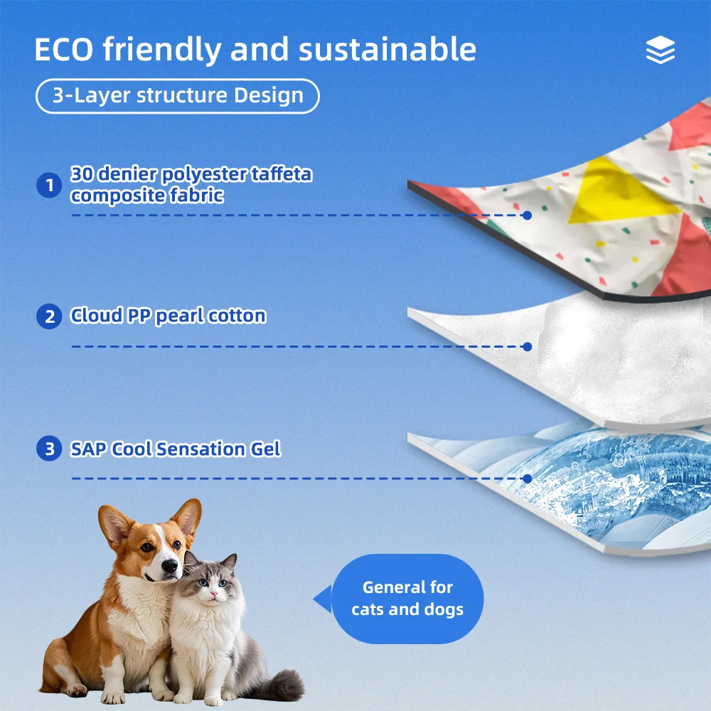 Travelling Washable Portable Folding Waterproof Pet Bed Dog Cooling Ma - product detail 3