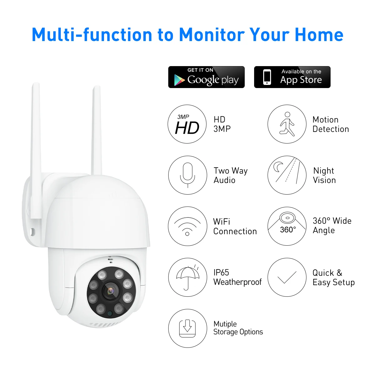 product v380 rvp1 3mp waterproof outdoor security camera hd cctv with night vision storage motion detection tf card  cloud data-62