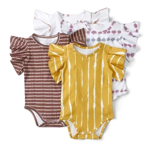 Summer Baby Clothes Kids Bodysuits Ruffle Sleeve Romper Cotton Onsie