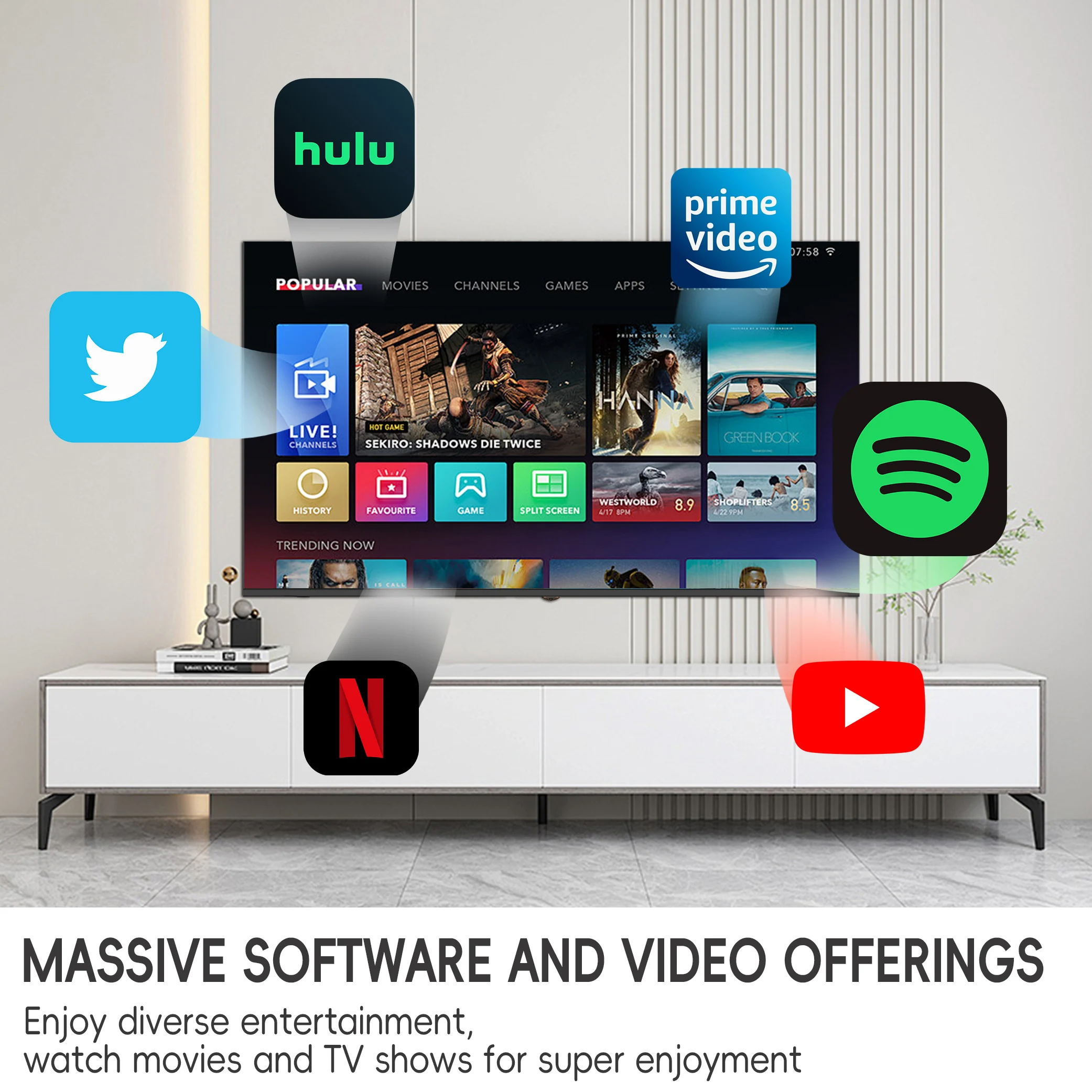 Small LCD 12V 32/55/70/85 Inch 120Hz LED 4K Android Smart TV for Hotel Use