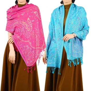 Hot Selling Europe Fashion Woman Custom Pashmina Shawl Headwrap for Women Woven Jacquard Elegant High Scarves & Shawls