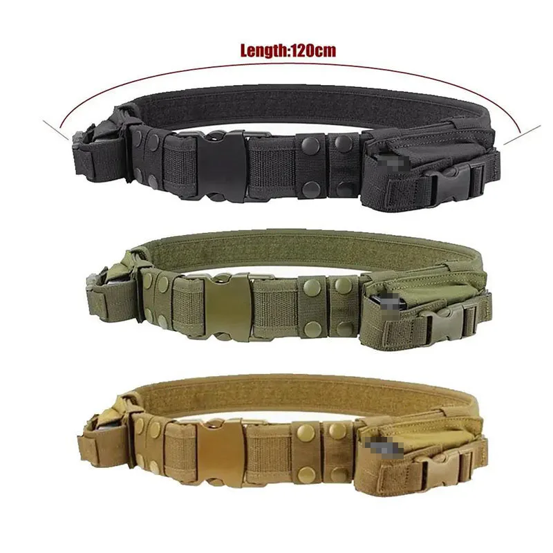 Outdoor Tactical Holster Flashlight Bag Multifunctional Tool Kit Waist Belt Nylon Oxford Cloth Practical Safety Training Belts