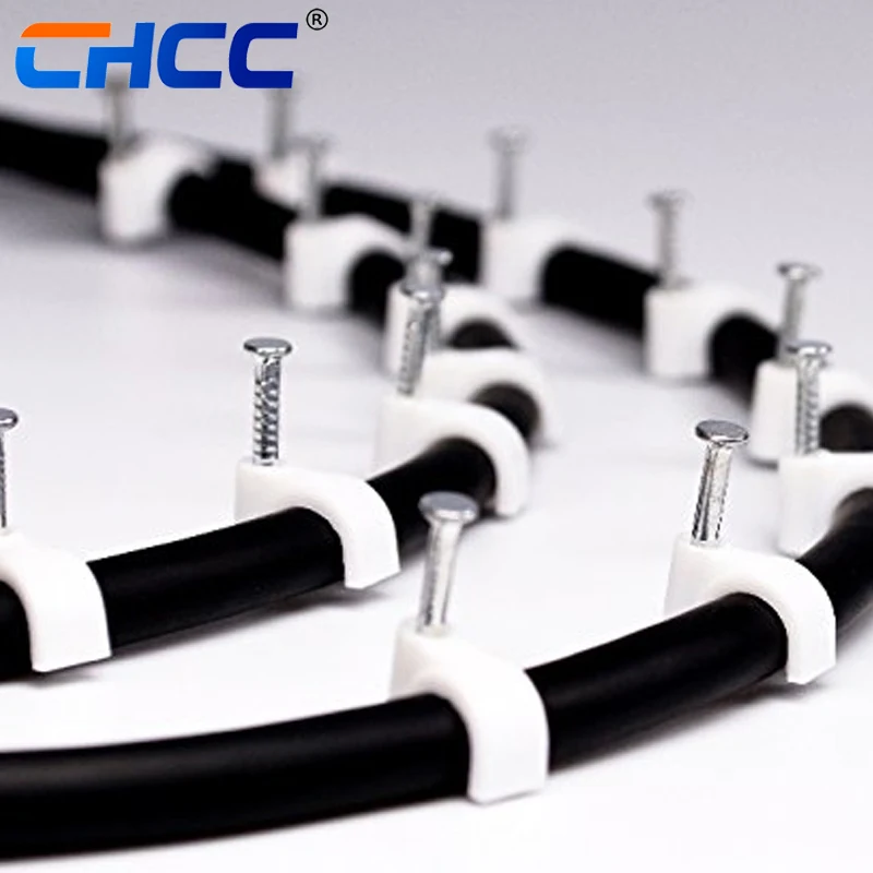 High Quality Plastic Round Cable Fixing Clip Round Nail Wire Wall Cable Holder with Clamp Circle Design Various Sizes