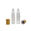 clear frosted bottle with fake bamboo lid
