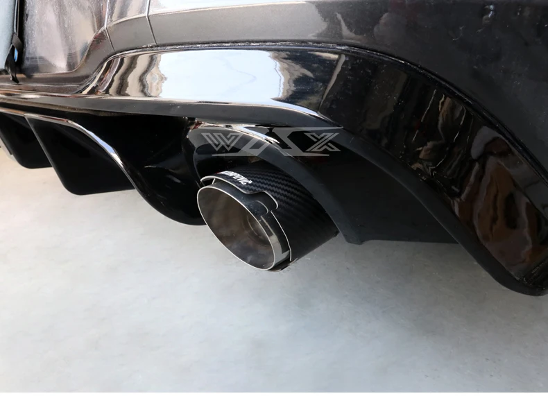 Matte Carbon Fiber Refit Single Outlet Straight Exhaust Tailpipe Car Muffler Exhaust Pipe Tail Tip Customized Logo Universal