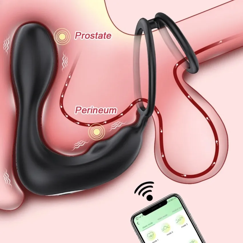 Silicone Male Sex Toys Vibrating Anal Butt Plug and Massage Gun Prostate Massager for Men's Masturbation Silicone Male Sex Toys Vibrating Anal Butt Plug and Massage Gun Prostate Massager for Men's Masturbation