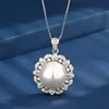 White Pearl Pendant with chain