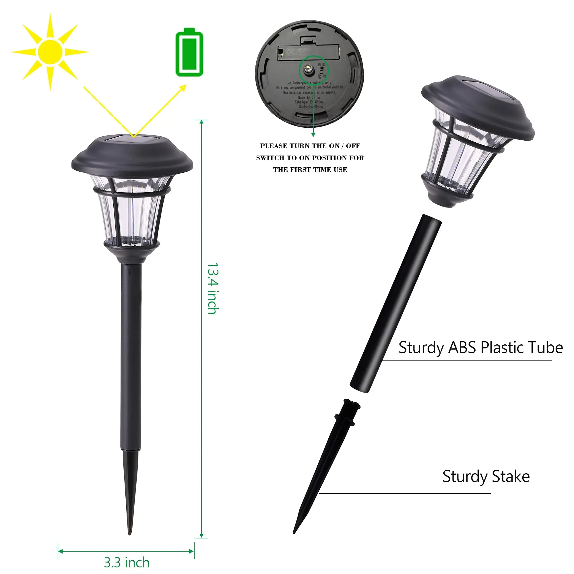 Morden Waterproof Outdoor Landscape Solar Led Pathway Lawn Lights Garden Lights for Yard Driveway factory