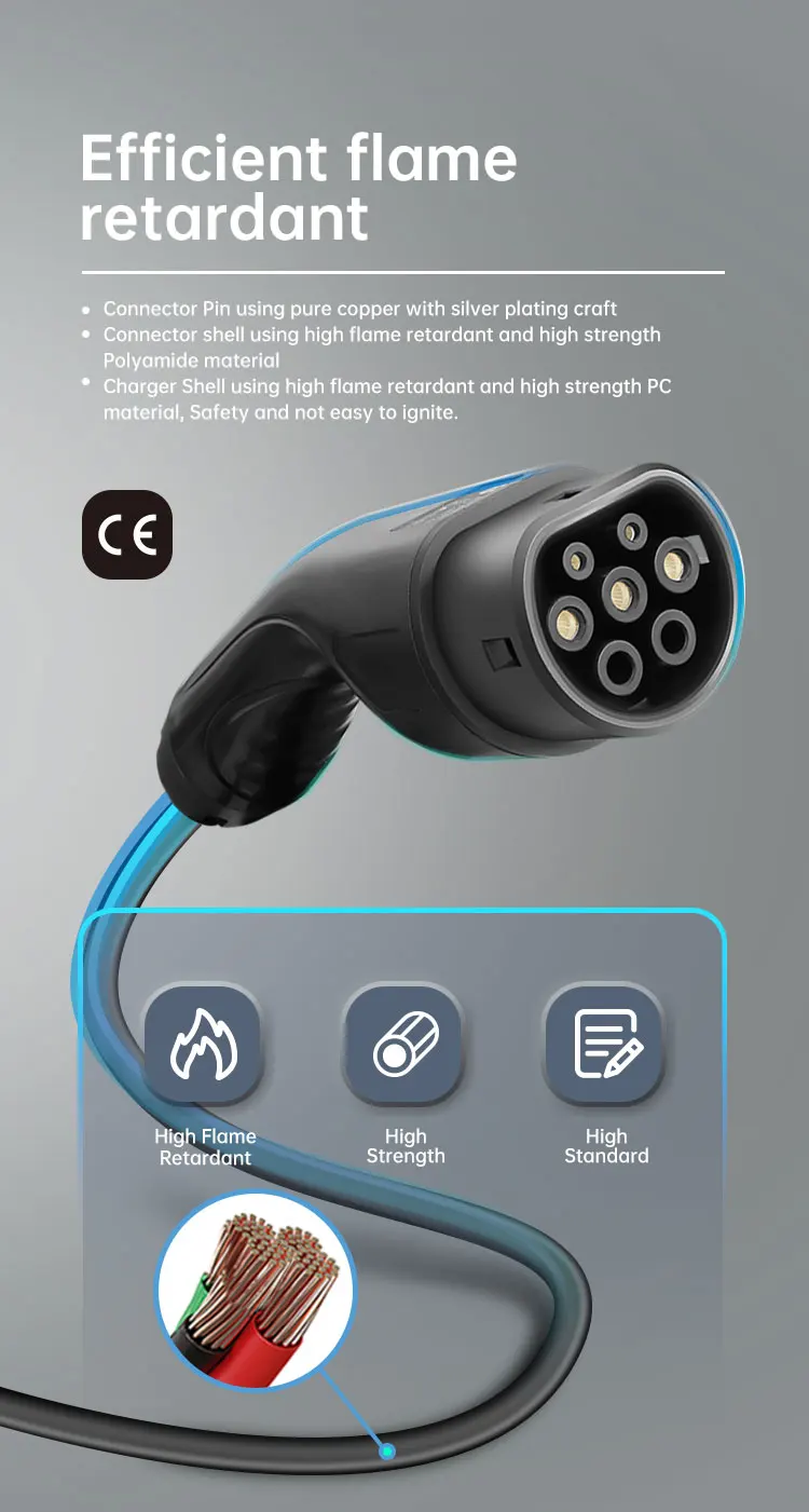 Bney New Energy Electric Vehicle Charging Gun 16a3kw Onboard Charging