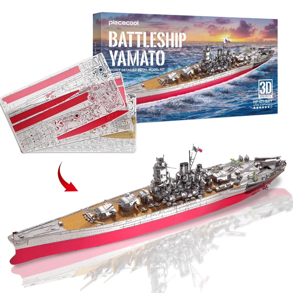 Piececool Yamato Battleship Metal Model Building Kit 3D Metal