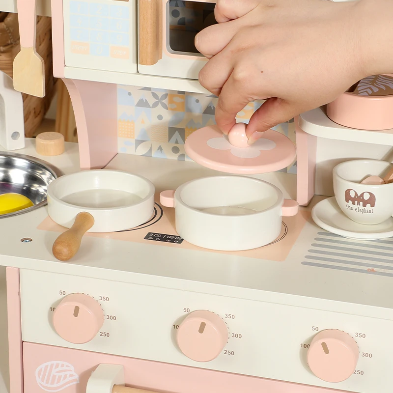 Cuisine Jouet En Bois Pour Enfants - Accessoires De Cuisine - Jeu D'Imitiation - Pour Filles Et Garçons à Partir De 3 Ans - 9