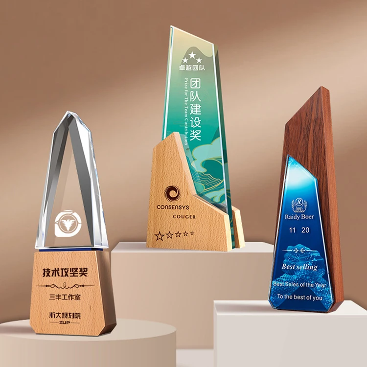 Factory Professional crystal award manufacturer customize plaques awards wood