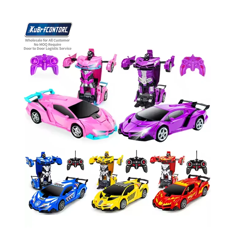 Pink Transforming 2 in 1 Induction Vehicle 360 Degree Toy Deformation Robot Remote Control Car